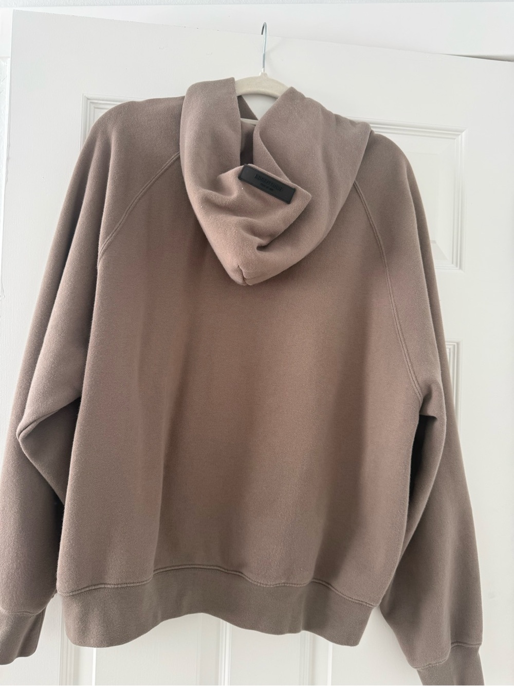 Essentials Taupe Pullover Hoodie with Embossed Logo - Picture 2 of 4